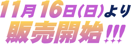 11月16日(日)より、販売開始!!!